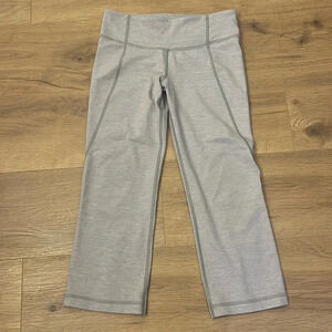 Lululemon | Gather and Grown light Heather gray split crop leggings size 4 women